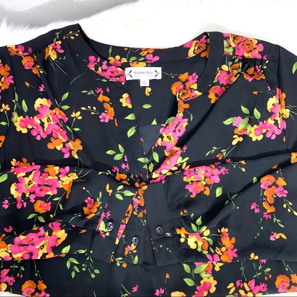 Nanette Lepore floral blouse size 1X - Picture 6 of 6